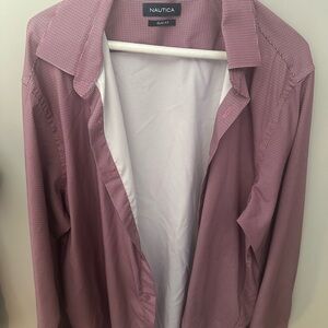 Nautica Red Checkered Slim Fit Shirt